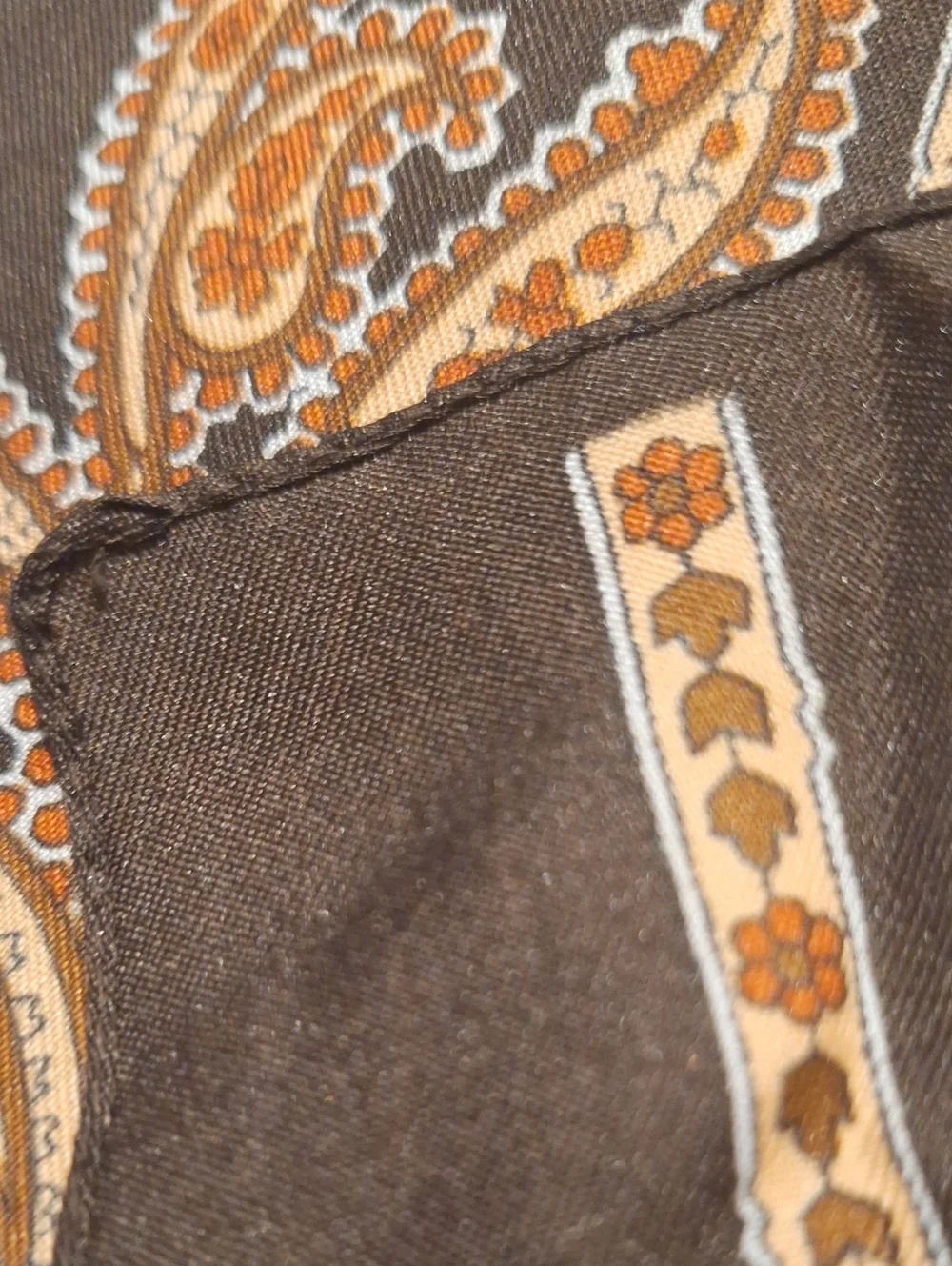 Chocolate Brown & Rust Paisley Scarf